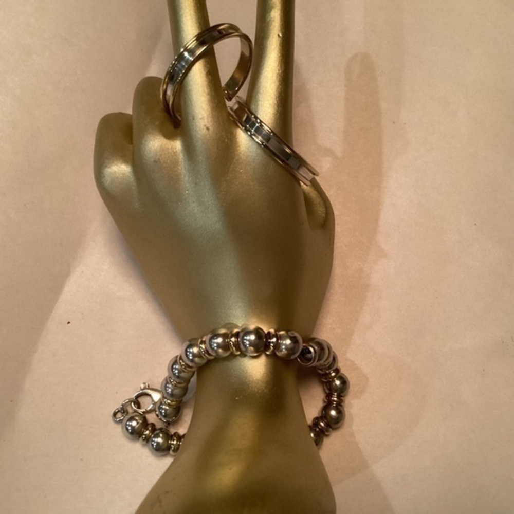 - 7” 18K over silver Bracelet and earrings…